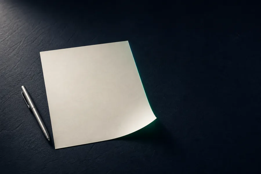 Amtliches Schreiben auf cremefarbenem Papier mit Stift